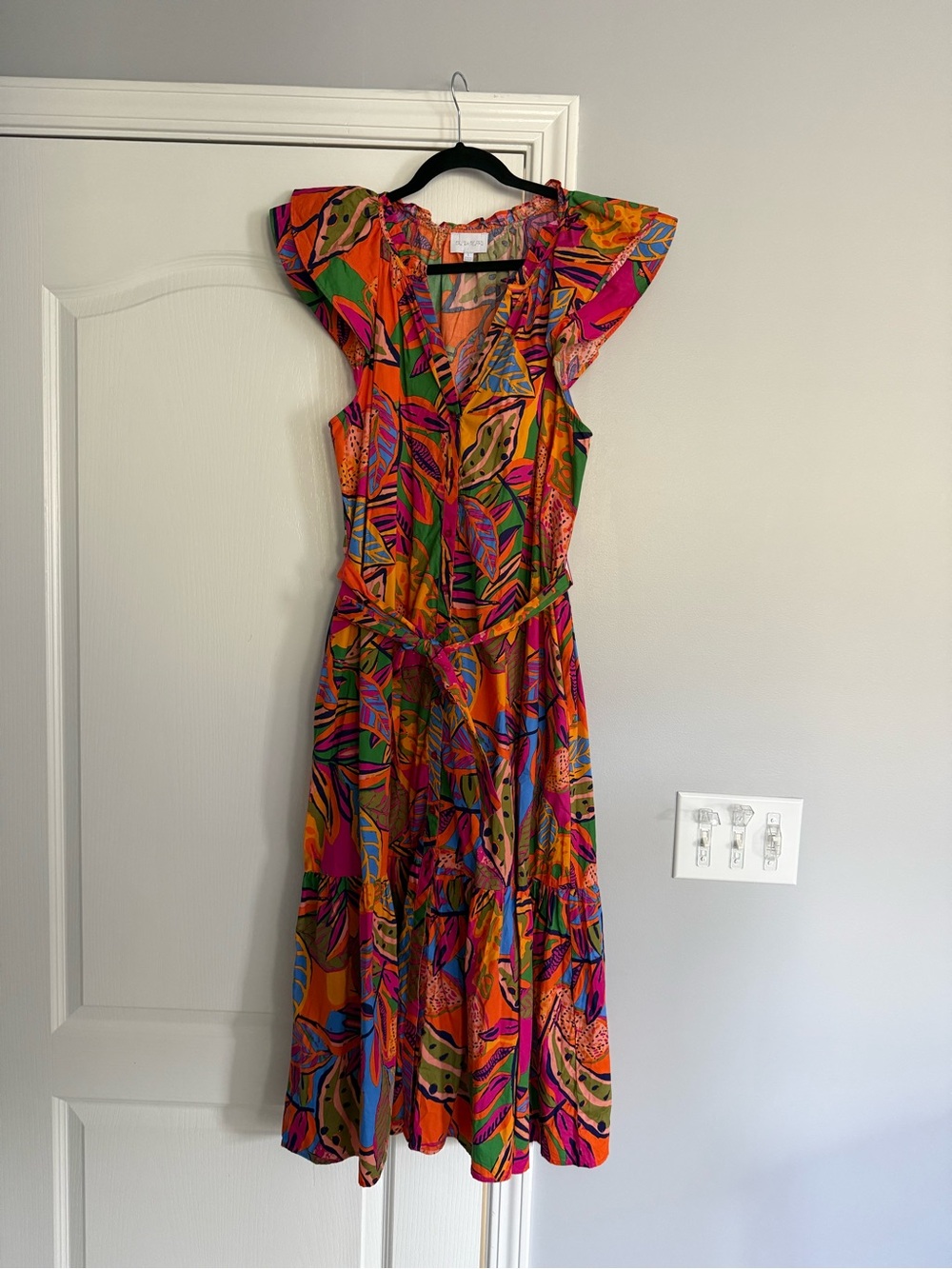 Sugarlips Milana Tiered Flutter Sleeve Midi Dress